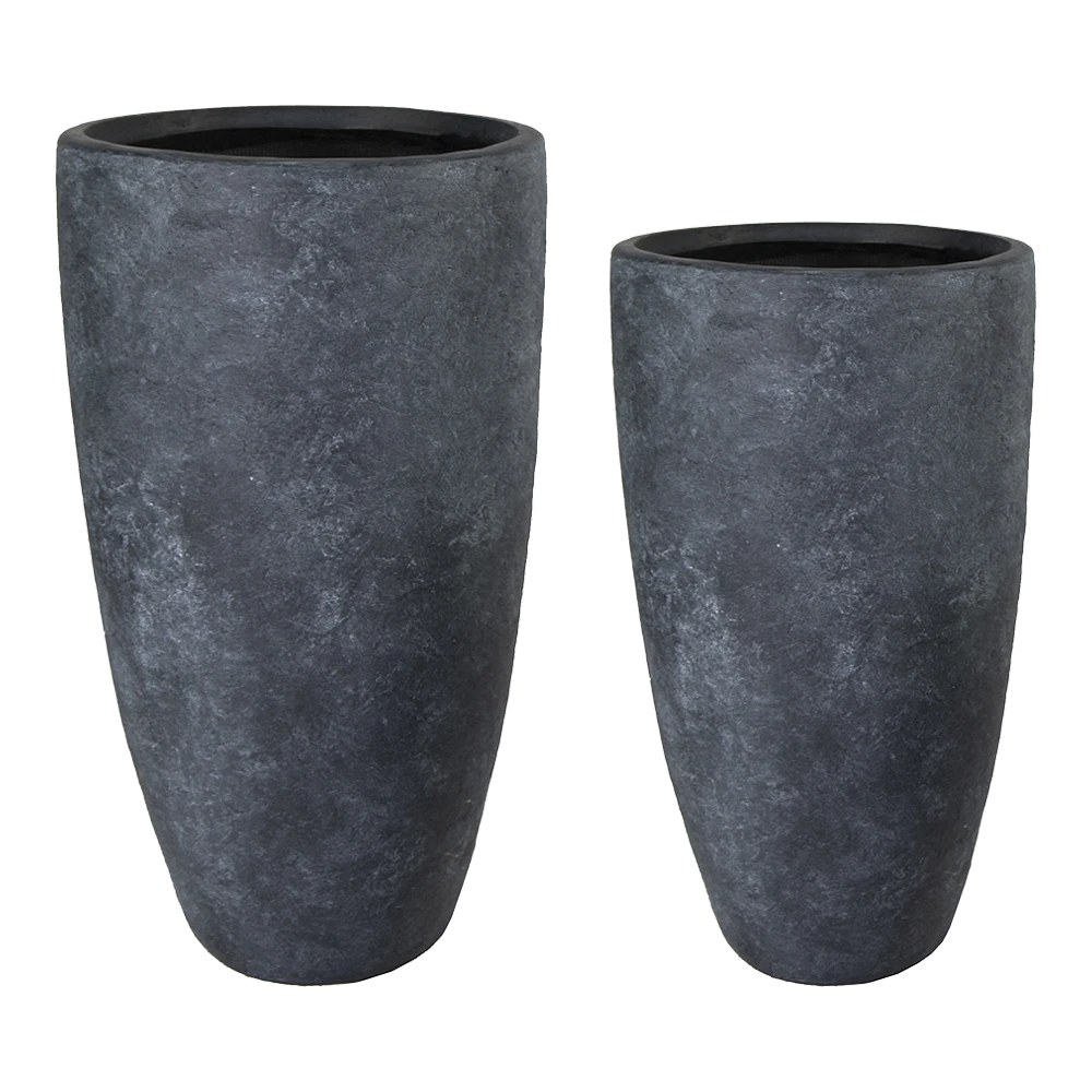 Bloempot Arizona High Vase - D44 X H77cm - Donkergrijs - Afbeelding 2