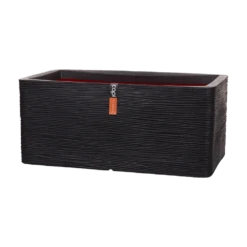 Capi Plantenbak Rechthoek Nature Rib NL - L73 X B39 X H32cm - Zwart
