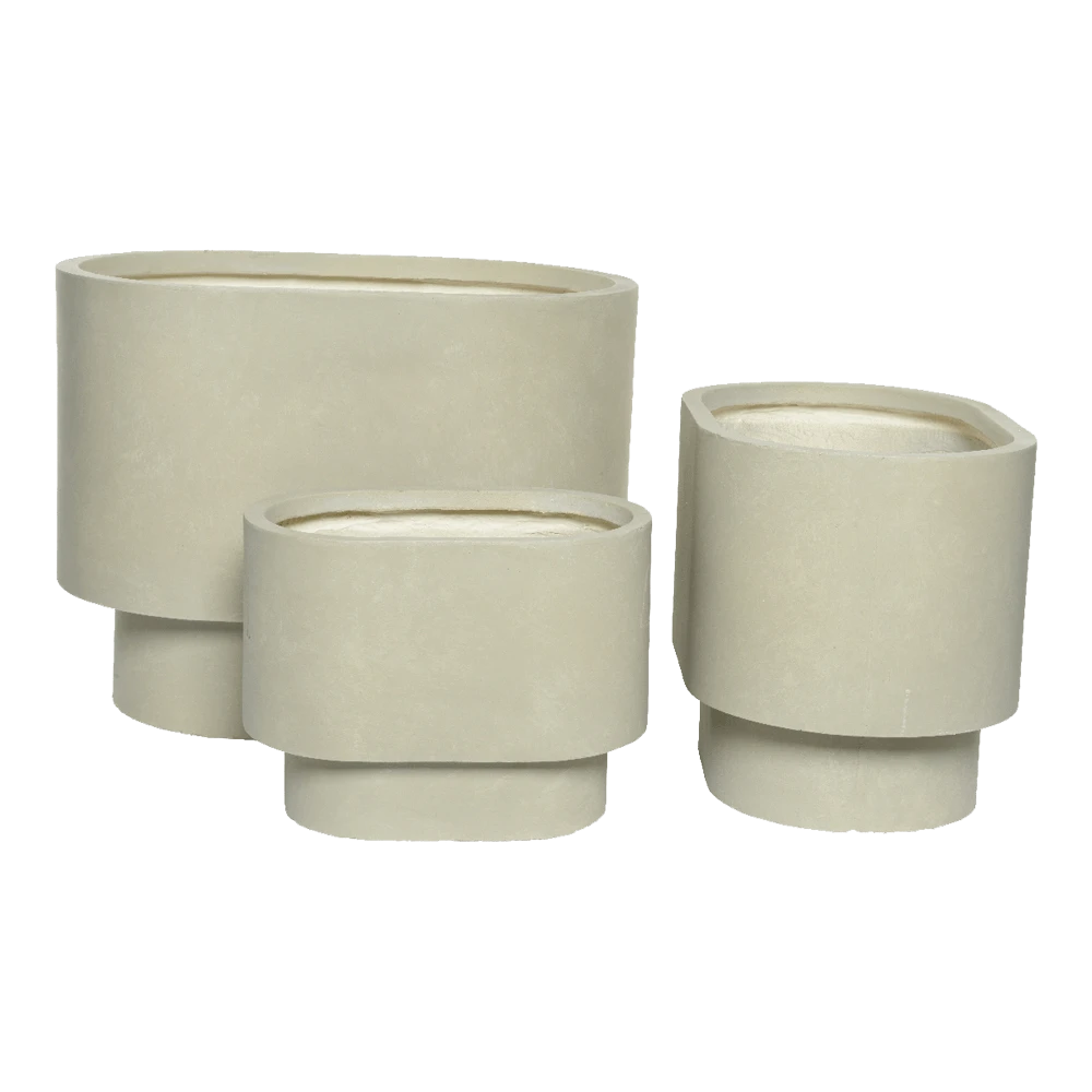 Bloempot Alexis Ovaal - L32 X B20 X H24cm - Beige - Afbeelding 2