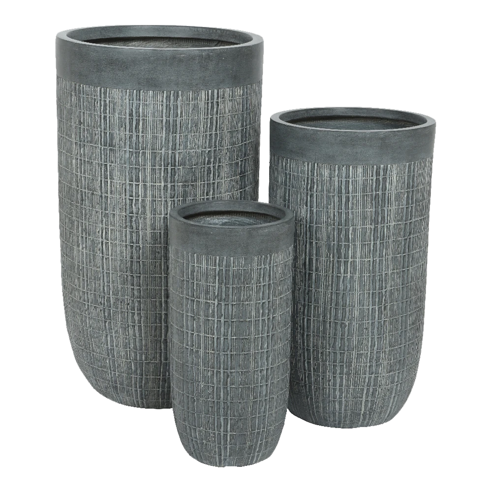 Bloempot Bryan Hoog - D43 X H78cm - Grijs - Afbeelding 2