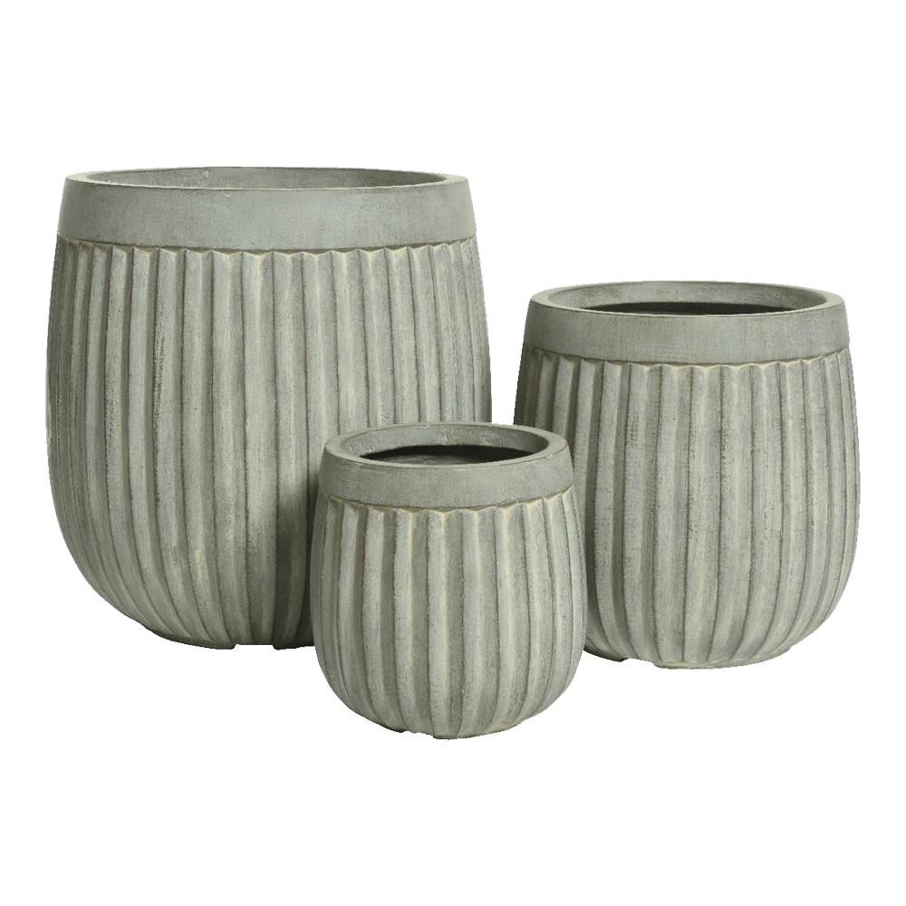 Bloempot Laura - D23 X H23cm - Grijs - Afbeelding 2