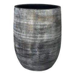 Bloempot Miami Hoog - D23 X H30cm - Zwart Cement