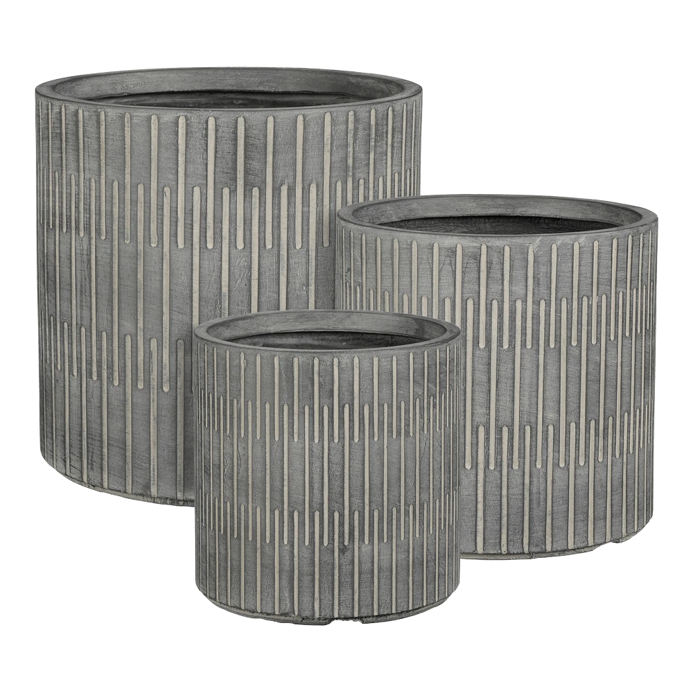 Bloempot Oslo - D37 X H36,5cm - Zwart-grijs - Afbeelding 2