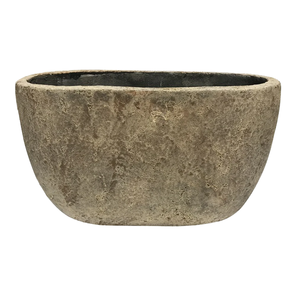 Bloempot Shanon Ovaal - L45 X B18 X H26cm - Cream