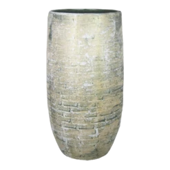 Bloempot Steef Hoog - D26 X H50cm - Creme Groen