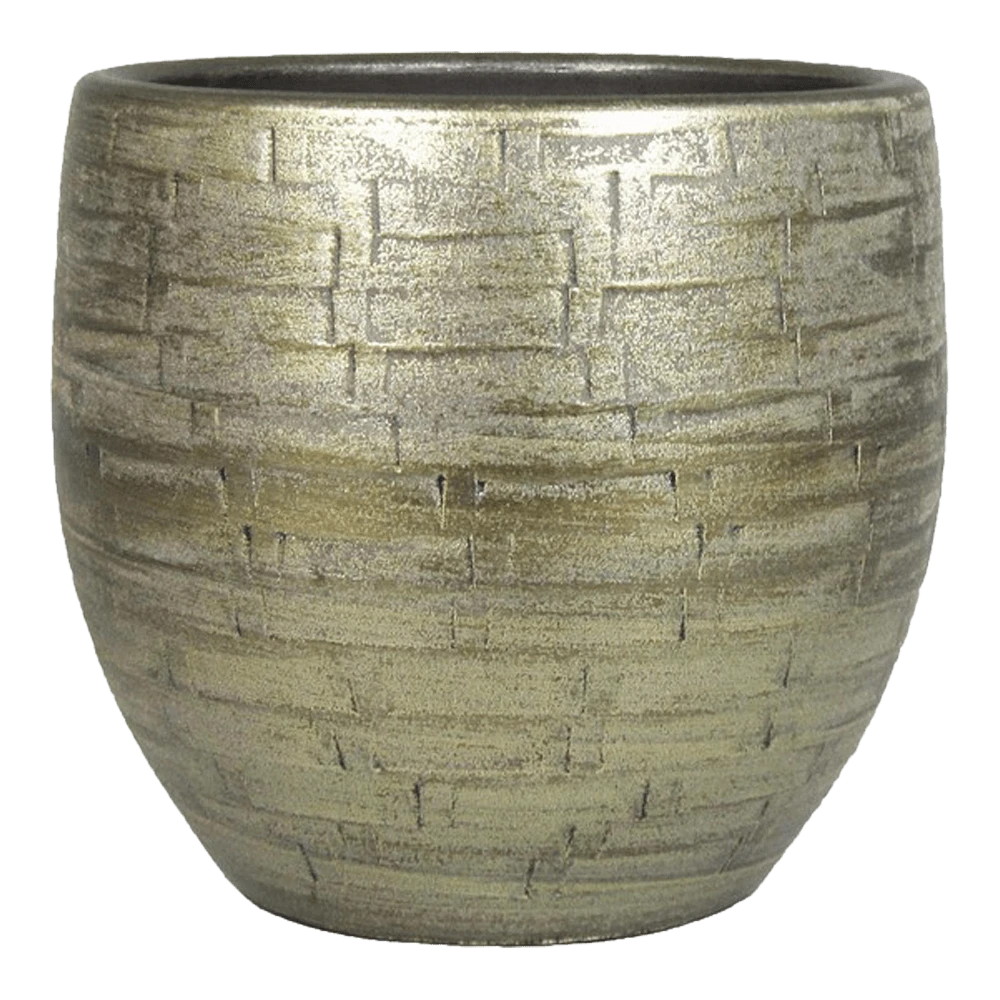 Bloempot Steef - D32 X H31cm - Industrieel Goud