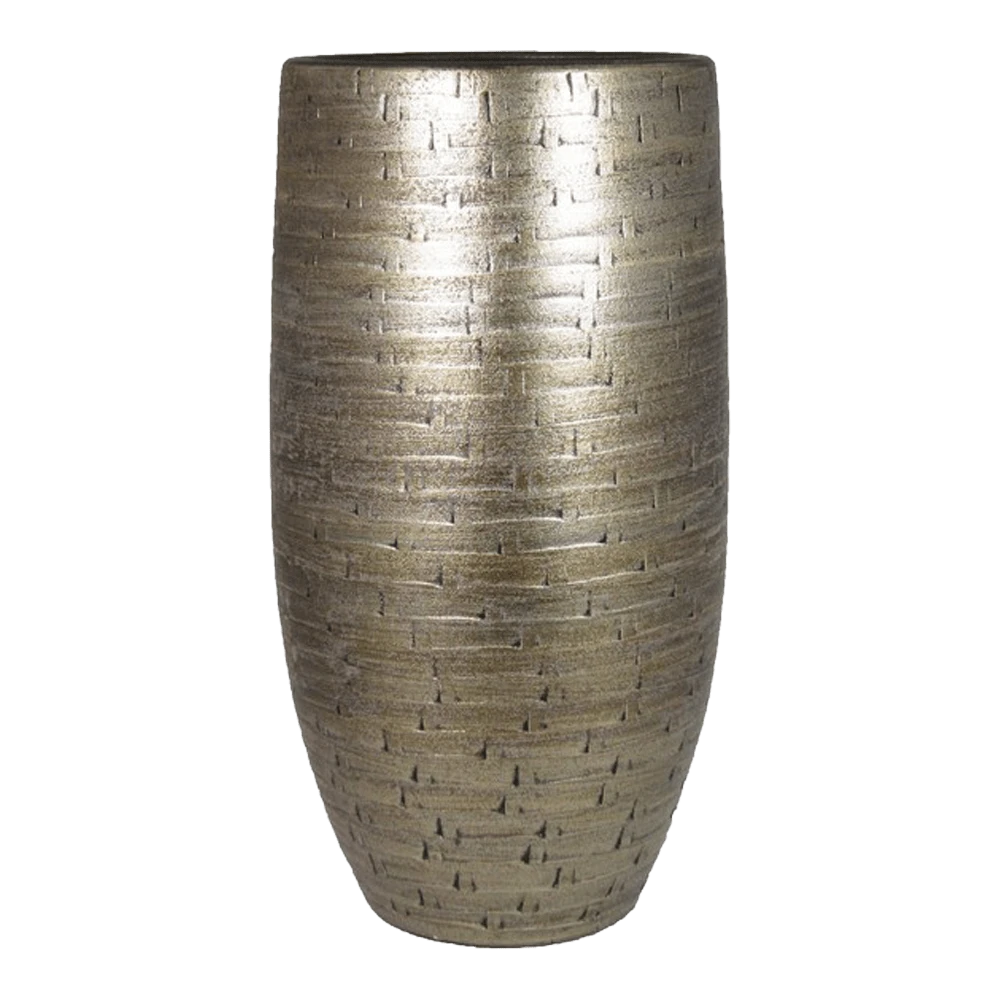 Bloempot Steef Hoog - D26 X H50cm - Industrieel Goud