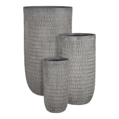 Bloempot Tallinn - D24 X H48,5cm - Zwart-grijs