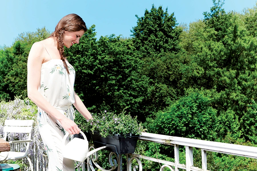 Balkonbak Elho Green Basics Allin1 70cm - Bladgroen - Afbeelding 2