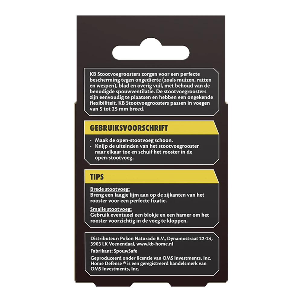 KB Stootvoegrooster RVS 70mm - 10 Stuks - Insecten En Ongedierte - Afbeelding 2