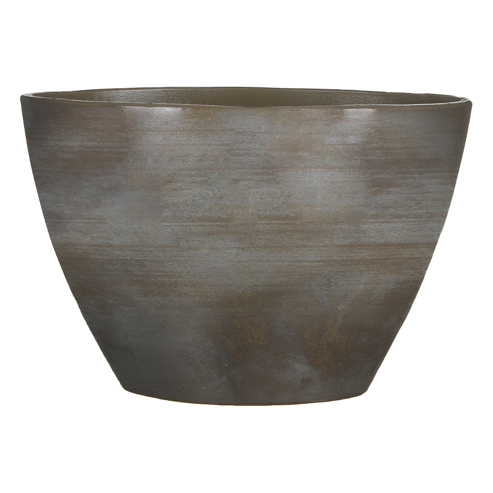 Bloempot Lester Ovaal - L40 X B20 X H27cm - Donkergrijs
