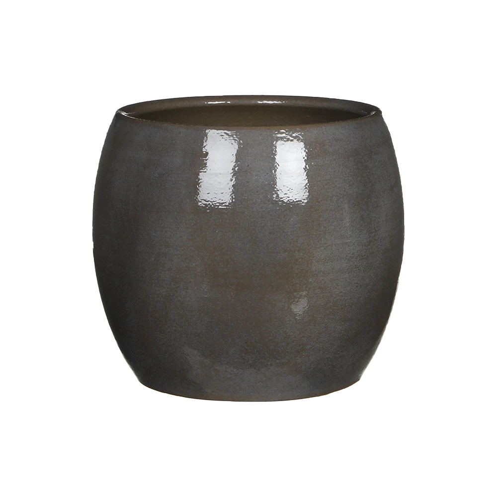Bloempot Lester - D24 X H22cm - Donkergrijs