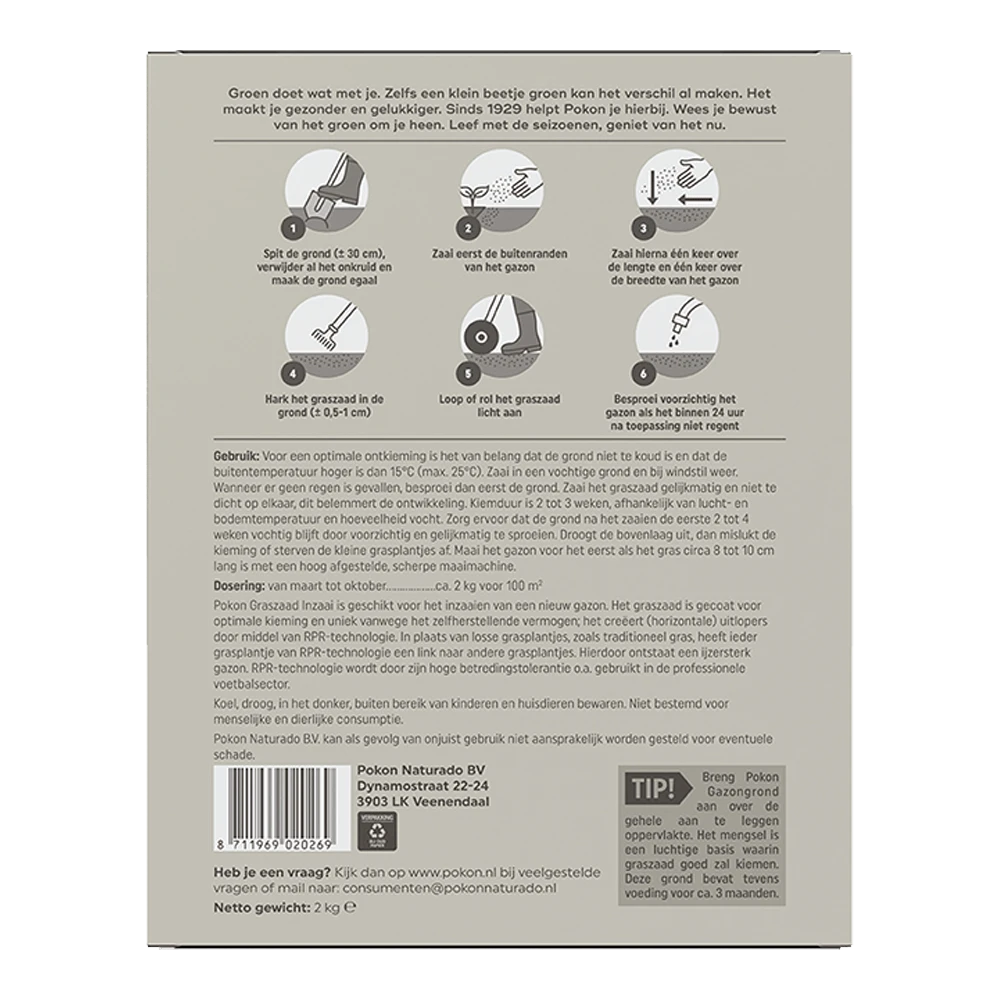 Pokon Graszaad Inzaai 2kg - Graszaad - Afbeelding 2