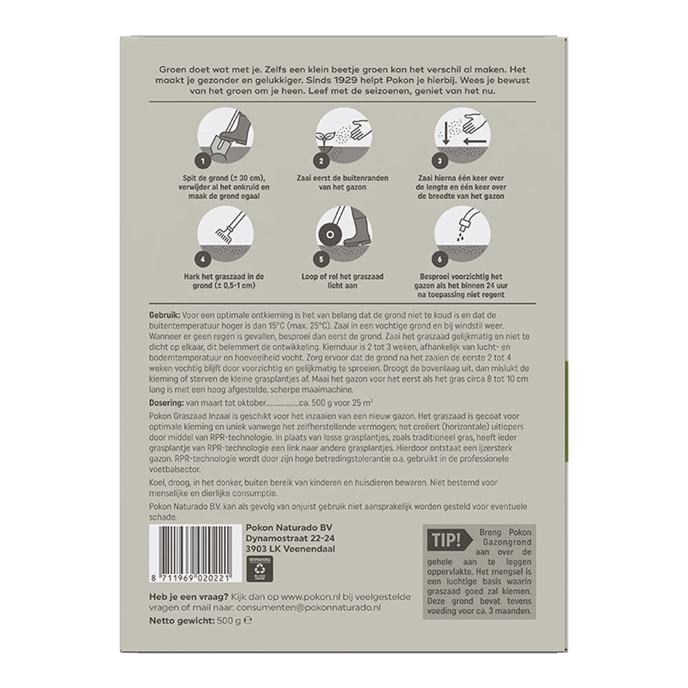 Pokon Graszaad Inzaai 500gr - Graszaad - Afbeelding 2