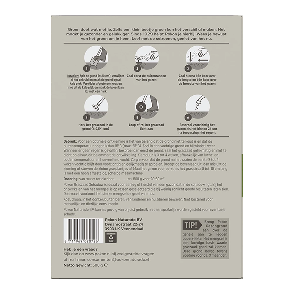 Pokon Graszaad Schaduw 500gr - Graszaad - Afbeelding 2