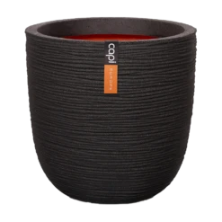 Capi Bloempot Bol Nature Rib NL - D43 X H41cm - Zwart