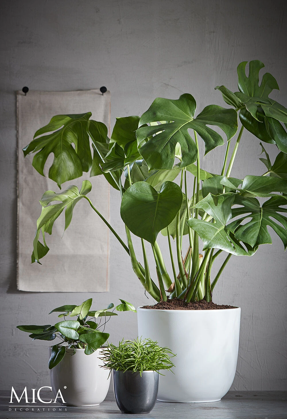 Bloempot Tusca - D25 X H23cm - Wit - Afbeelding 2