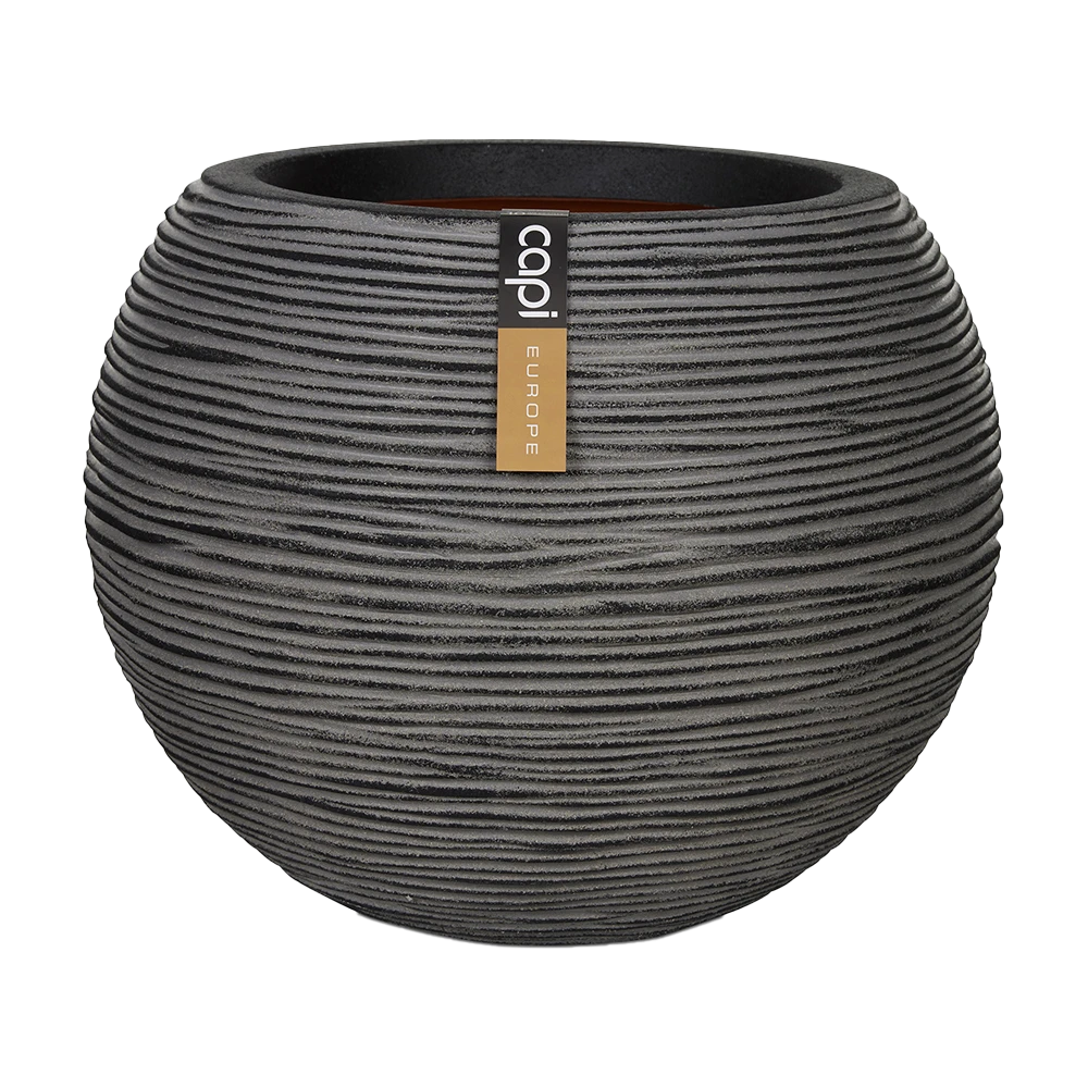 Capi Bloempot Hoog Nature Rib NL - D40 X H32cm - Antraciet