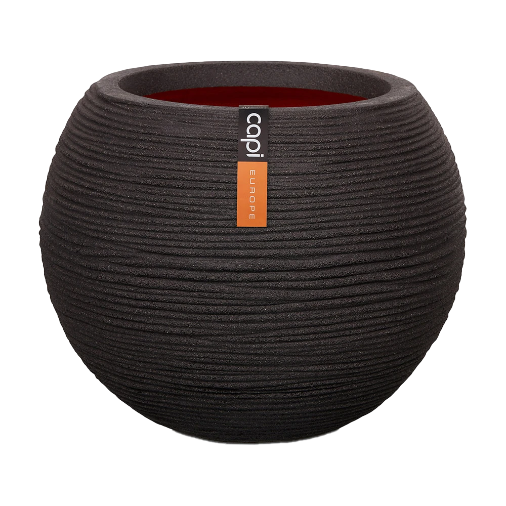 Capi Bloempot Hoog Nature Rib NL - D40 X H32cm - Zwart